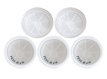 Five Allpure Syringe Filters - 25mm | 0.45μm | PES (5 pack), displayed in a row on a white background.