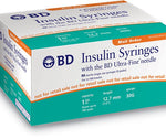 A MedPlus insulin syringe, designed specifically for the diabetes market, featuring a needle and efficient syringe mechanism - BD Insulin Syringes.