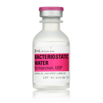 A 30ml Henry Schein Bacteriostatic Water for Injection in a sterile vial.
