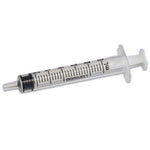 A sterile MedPlus medical syringe with measurement markings on the barrel and a needle attached.