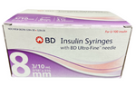 Box labeled "BD Insulin Syringes," MedPlus brand, contains 100 sterile single-use syringes for U-100 insulin. Price update: 0.3cc now $55.14 (was $51.22) as of 5/14/25.