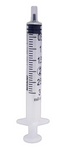 The MedPlus Exel 3mL Slip Tip Syringe Only, available in a box of 100 syringes, features a crystal clear barrel with black measurement markings up to 3 milliliters, is capped with a plastic cover, and designed with low dead space; shown against a white background. Note: Price increased to $11.38 from $9.81 as of 6/10/25.
