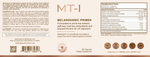 Melatropin®-I supplement packaging displays product details, suggested use, cautions, ingredients, supplement facts, manufacturer info, and icons highlighting Melatropin brand features.