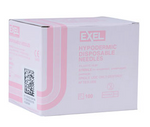A box of Exel Disposable Hypodermic Needles 18G x 1" (1 box).