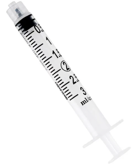 A white and blue box labeled "Exel 3cc Luer Lock Syringes (LOW DEAD SPACE PLUNGER) Box of 100" by MedPlus is shown; price increased to $11.38 from $9.81 on 6/10/25.