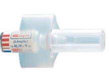 A Henry Schein clear plastic container with a red, white and blue lid for Ampule Breaker | Polypropylene Clear 2-1/16 x 1-1/4" (each) sterile vial offerings.
