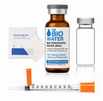 The Small Reconstitution Kit by Custom Item includes a TM Bio Water Bacteriostatic Water vial, an empty vial, an alcohol prep pad, and orange-capped insulin syringes, all displayed on a white background. Price corrected: $11.67/$12.00 as of 6/24/25.