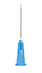 Blue and white box labeled “Exel Sterile Disposable Needles 23G x 1″ (Box of 100)” by MedPlus, containing 100 individually wrapped, sterile needles for single use, compatible with Luer lock syringes. Price increased from $5.62 to $6.54 as of 6/10/25.