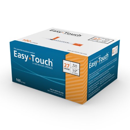 EasyTouch™ 1/2cc 27G x 1/2" Insulin Syringes (Box of 100)