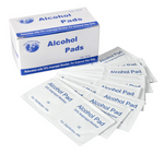 A box of MHC Medium Alcohol Prep Pads (100 OR 200 Pads per Box) on a white background, suitable for healthcare settings.