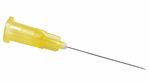 A MedPlus Exel 3ml (3cc) Syringe/Needle Combination Luer-Slip Tip 20G x 1" (Box of 100) syringe with a blue and white Slip-Tip design.