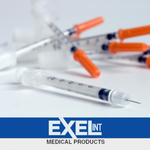The Exel Insulin Syringes by MedPlus are sterile medical syringes featuring measurement markings and an orange cap, making them ideal for insulin doses. These latex-free syringes prioritize safety and comfort for every user.
