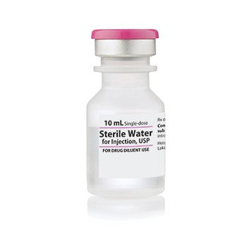 A 10 mL single-dose vial of Henry Schein Sterile Water for Injection, USP, intended as a drug diluent.